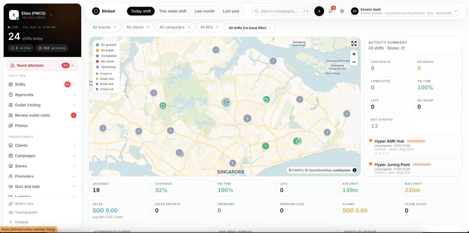 Live deployment map