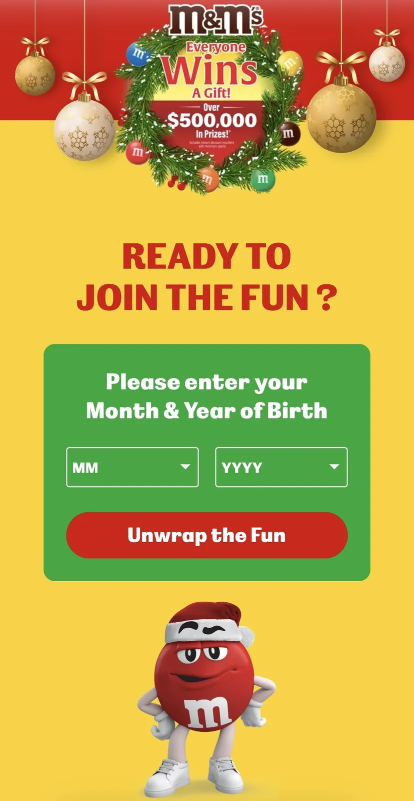 Contest entry form with receipt upload